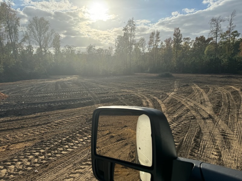 Cleared and graded land