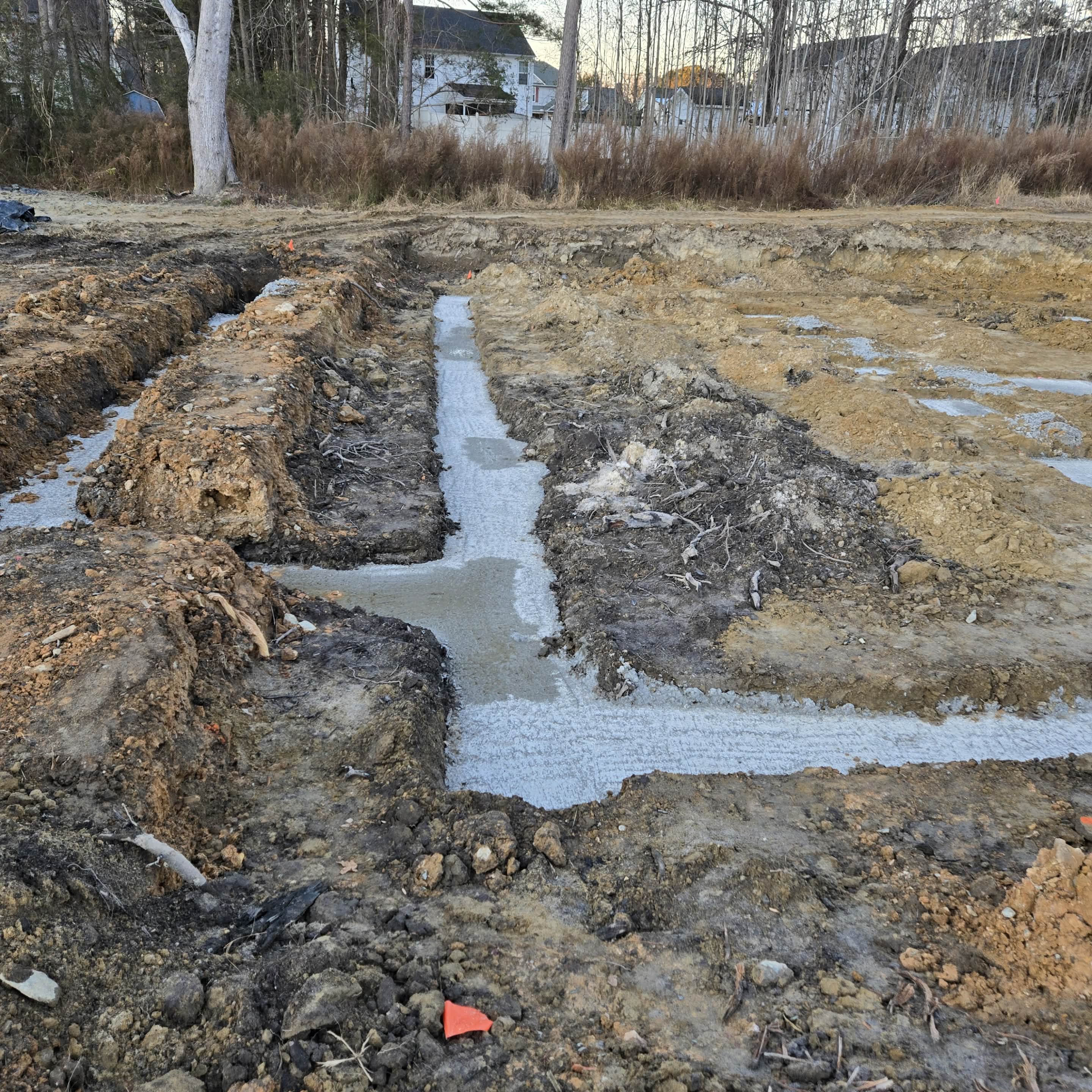 Poured footings