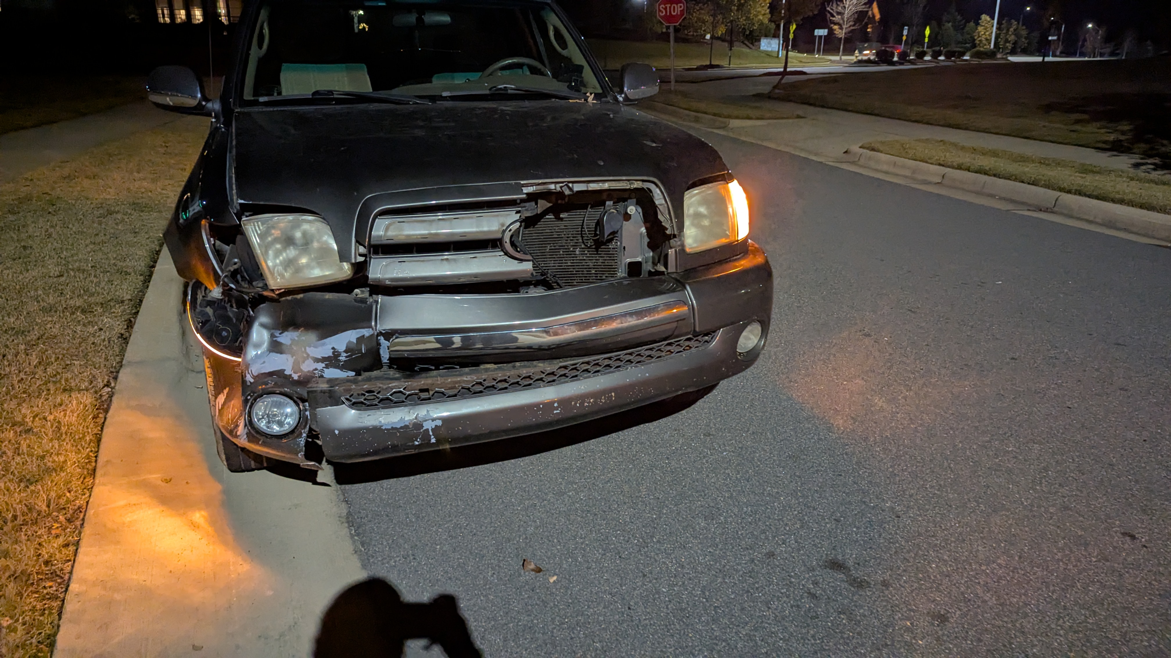 Totaled truck after deer strike