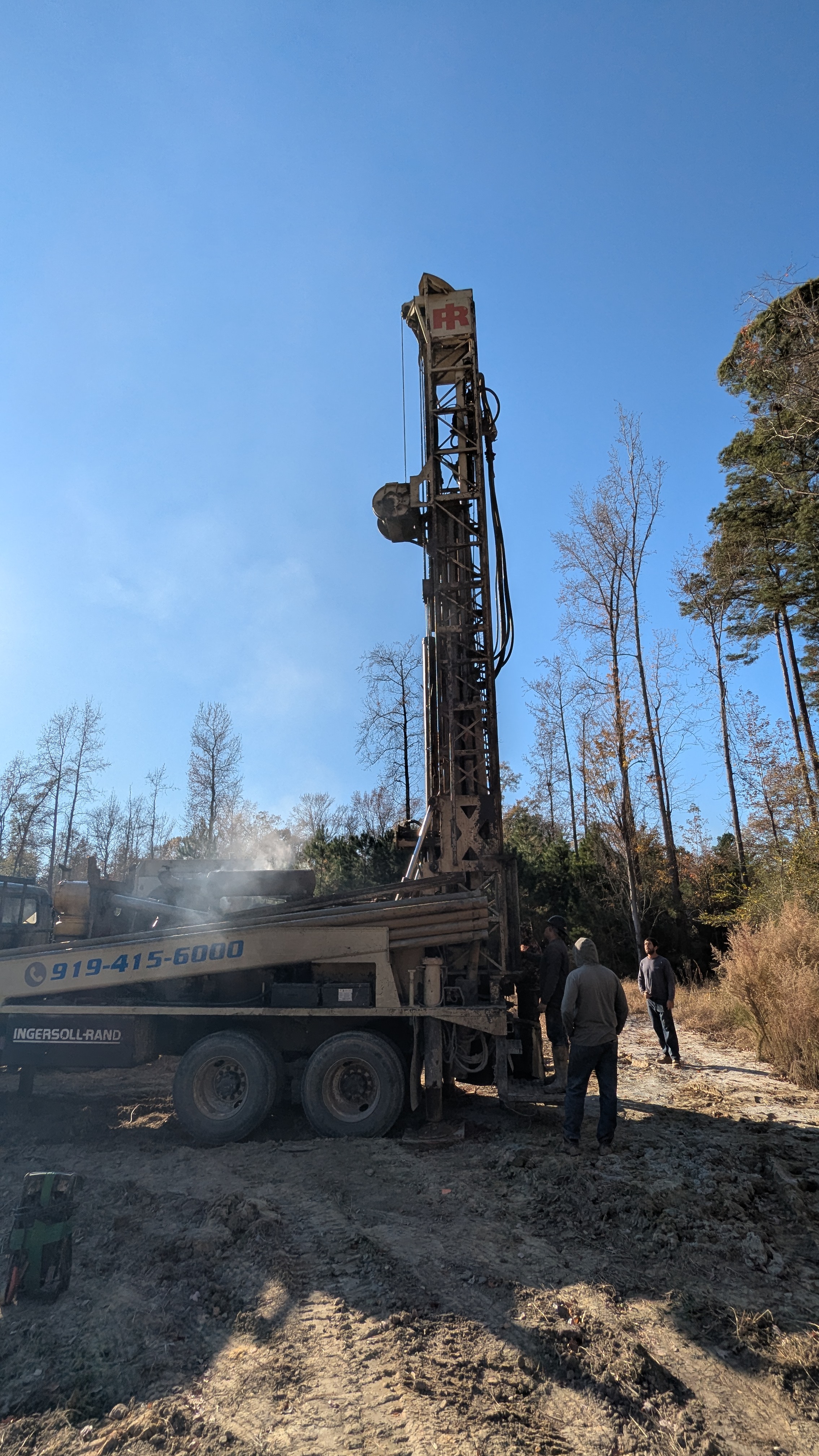 Well drilling truck on site